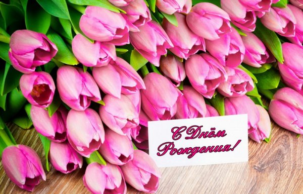 Открытка женщине, красивые розовые тюльпаны